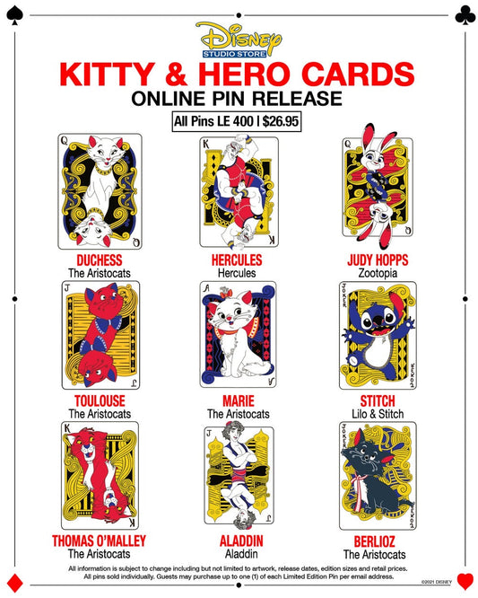 Kitty & Hero Cards Pin Series at Disney Studio Store Hollywood