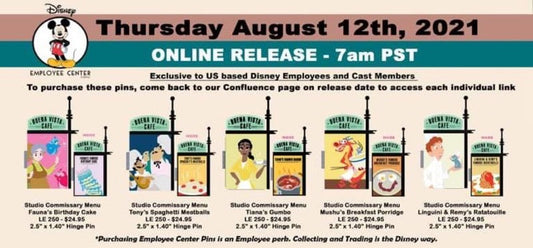 Studio Commissary Disney Employee Center Pins