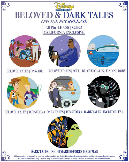 Beloved and Dark Tales Pin Releases at Disney Studio Store Hollywood