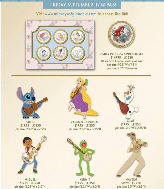 Disney Princess & Guitar WDI Pin Releases