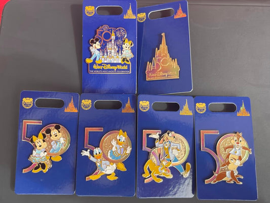 Mickey & Friends Walt Disney World 50th Anniversary Open Edition Pins