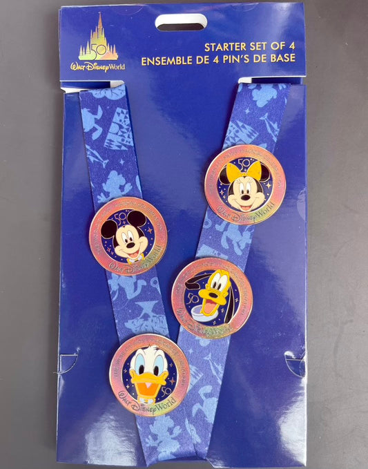Walt Disney World 50th Anniversary Pin Trading Starter Set