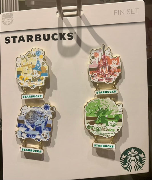 Walt Disney World 50th Anniversary Starbucks Pin Set