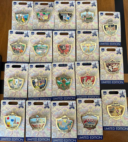 Attraction Crests Walt Disney World 50th Anniversary Pin Series