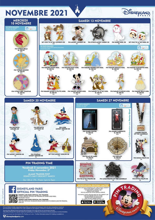 Disneyland Paris November 2021 Pin Releases