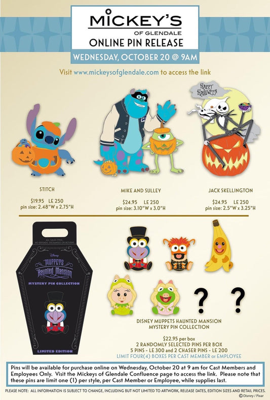 Halloween 2021 & Muppets Haunted Mansion WDI Pin Releases