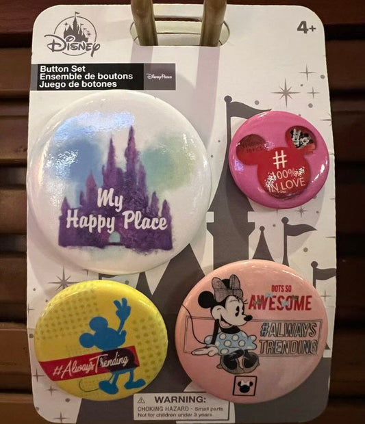 Mickey & Minnie Button Set