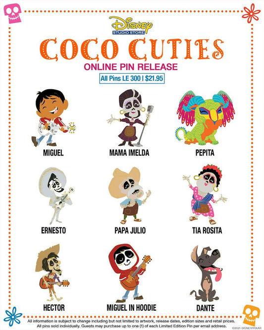 Coco Cuties Online Pin Release at Disney Studio Store Hollywood