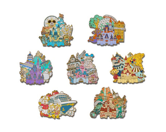 2022 D23 Gold Member Disney Parks Around the World Pin Set