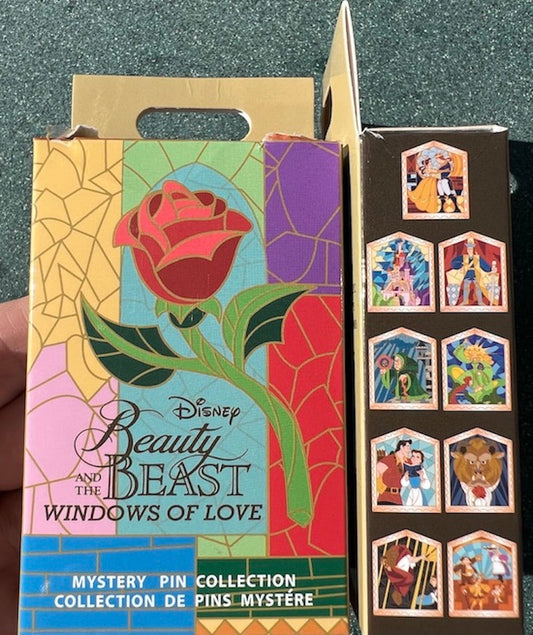 Beauty and the Beast Windows of Love Mystery Pin Set at Disney Parks