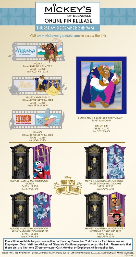 December 2021 Mickey's of Glendale Pin Releases