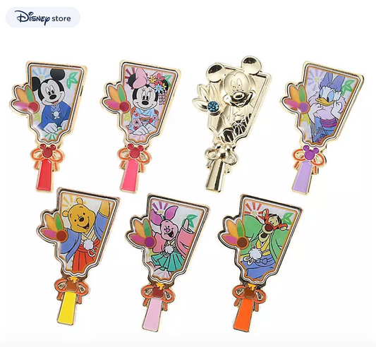 Disney Character Mystery Hagoita Style Pins at Disney Store Japan