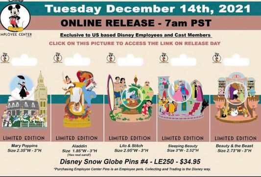 Snow Globes #4 Pin Series at Disney Employee Center