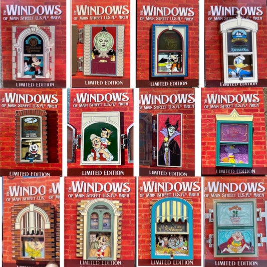 Complete Windows of Main Street USA Area Disney Pin Collection