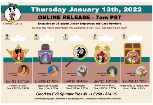 Good vs Evil Spinner Pins #1 at Disney Employee Center