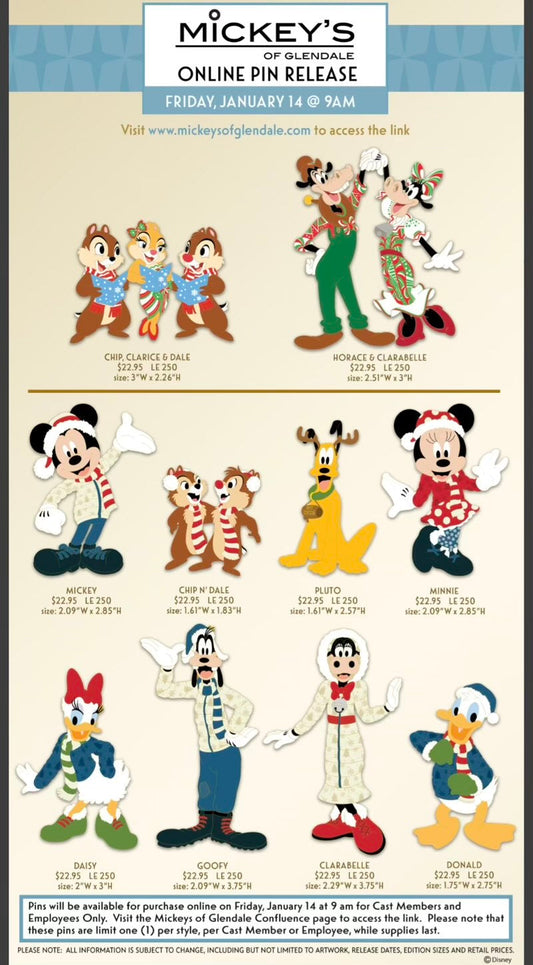 Holiday 2021 WDI Pin Releases at Mickey’s of Glendale