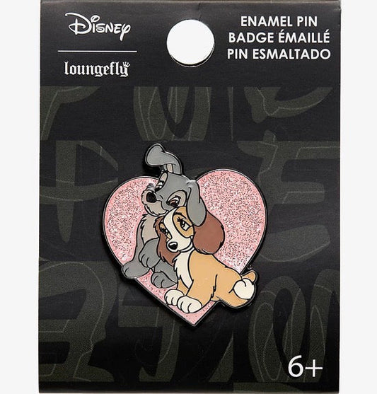 Lady And The Tramp Glitter Heart Pin at Hot Topic