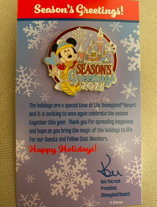 Season’s Greetings 2021 Disneyland Cast Member Pin