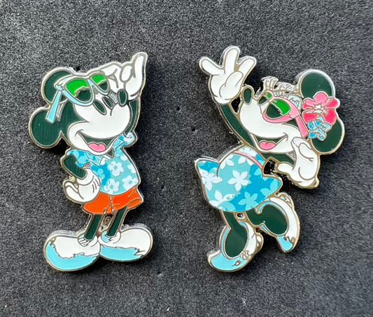 Aulani Summer Fun Mickey & Minnie Disney Pin Set