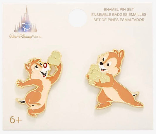 Chip 'n Dale with Popcorn Walt Disney World 50th Anniversary Pin Set at BoxLunch