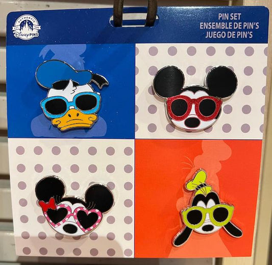 Disney Characters in Sunglasses Booster Pin Set