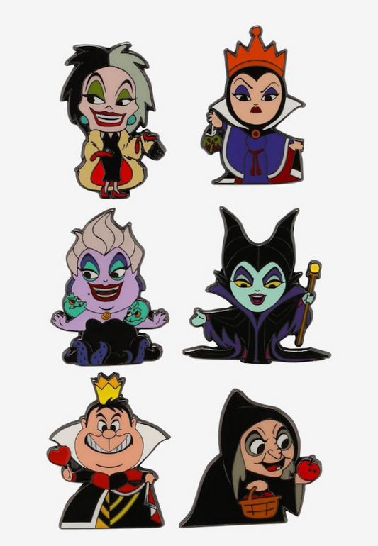 Disney Villains Chibi Blind Box Loungefly Pins at Hot Topic