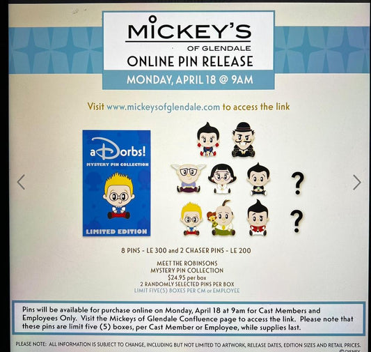 Meet The Robinsons Mystery Pin Collection at Mickey's of Glendale
