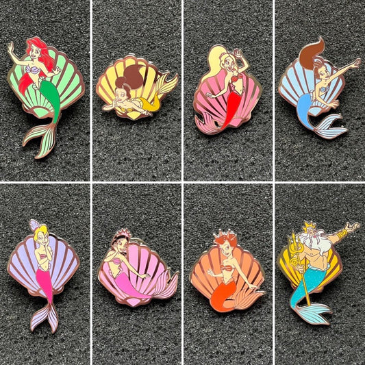 The Little Mermaid Shells Loungefly Blind Box Pin Set