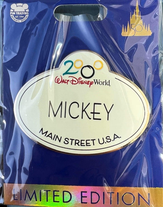 Mickey Millennium Nametag WDW 50th Cast Member Pin