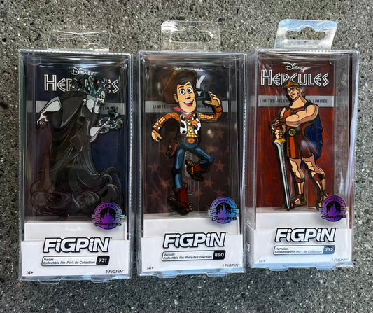 Hercules, Hades & Woody FiGPiNs at Disney Parks