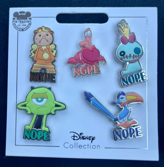 Disney Characters ”Nope” Disney Flair Pin Set