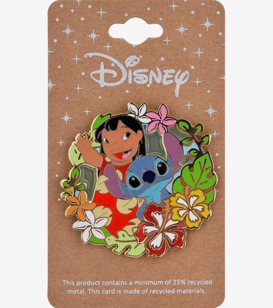 Lilo & Stitch Floral Circle Portrait Disney Pin