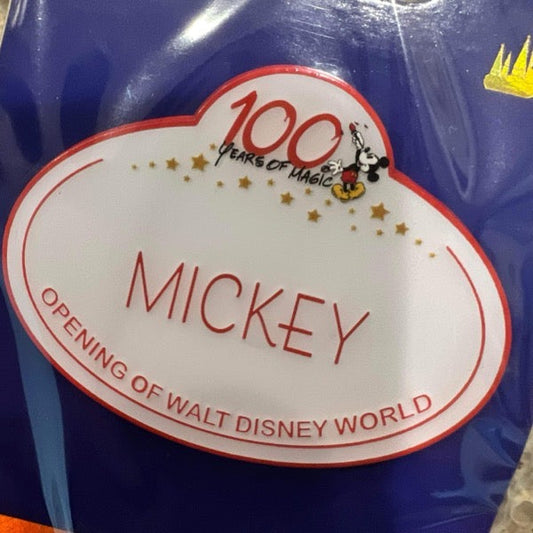 Mickey 100 Years of Magic Nametag WDW 50th Cast Member Pin