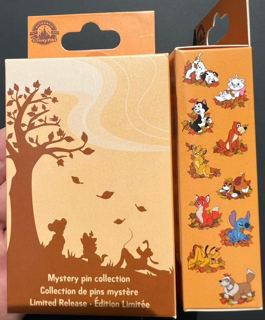 Disney Cats & Dogs Autumn Leaves Mystery Pin Collection
