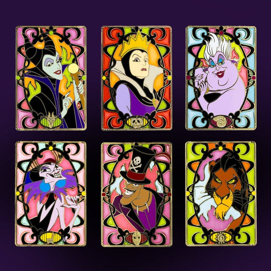 Disney Villains Stained Glass Pin Series 1 - Pink a la Mode
