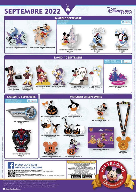 Disneyland Paris September 2022 Pin Releases