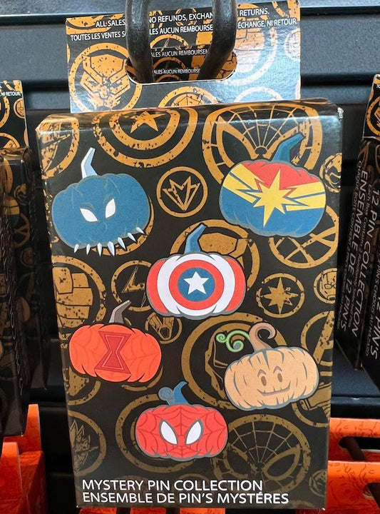 Disney's Marvel Halloween Pumpkin Mystery Pin Set at Disney Parks