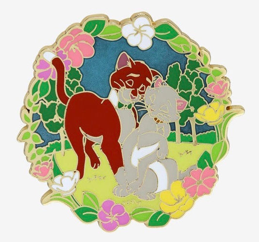 Duchess & Thomas O’Malley Floral Circle Frame Pin - BoxLunch