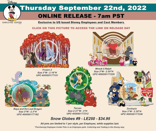 Snow Globes #9 Pin Series at Disney Employee Center