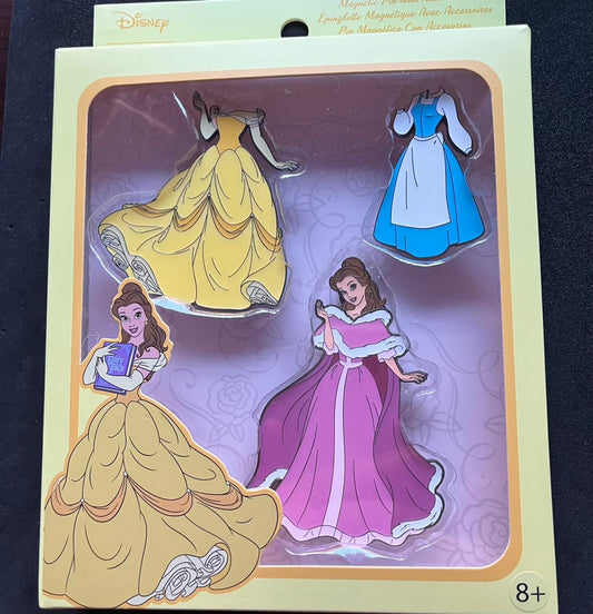 Belle Paper Doll Magnetic Disney Pin Set by Loungefly