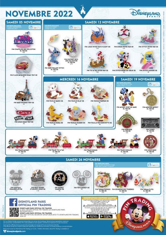 Disneyland Paris November 2022 Pin Releases