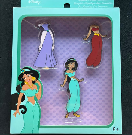 Jasmine Paper Doll Magnetic Disney Pin Set by Loungefly