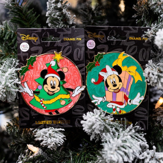 Mickey & Minnie Christmas Disney Pins at Pink a la Mode