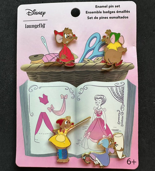 Cinderella - Making A Lovely Dress For Cinderelly Loungefly Pin Set