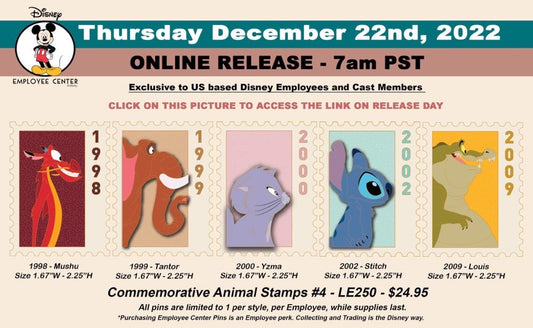 Commemorative Animal Stamps Series #5 Disney Employee Center Pins