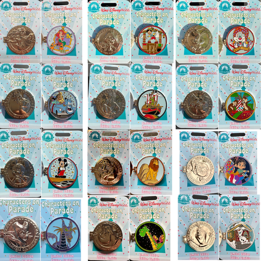 Complete Characters on Parade Disney Pin Collection