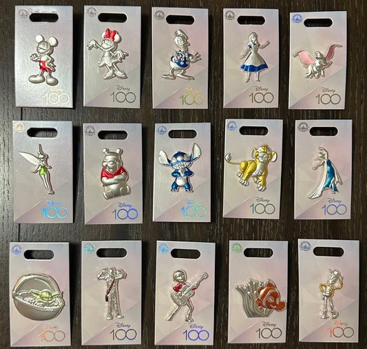 Disney 100 Platinum Character Open Edition Pin Series