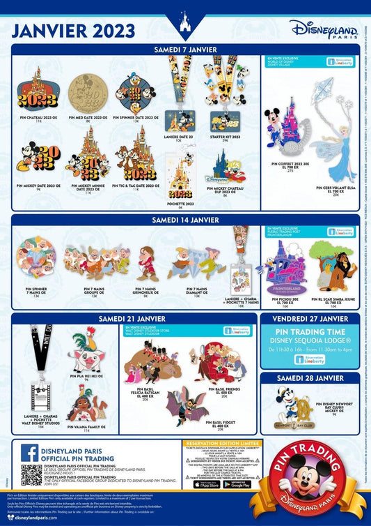 Disneyland Paris January 2023 Pin Releases