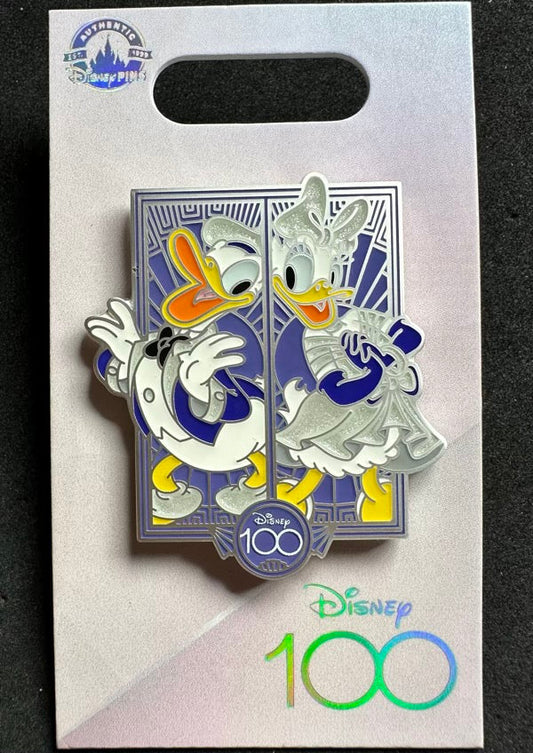 Donald & Daisy Disney 100 Platinum Pin