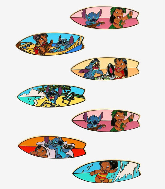 Lilo & Stitch Surfboard Portraits Blind Box Disney Pins